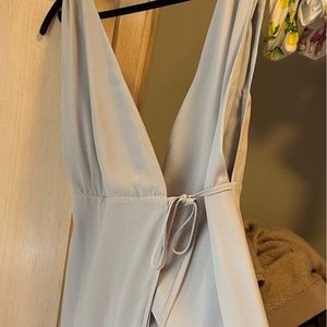 Tobi Grey Chiffon Wrap Dress, Size Small
